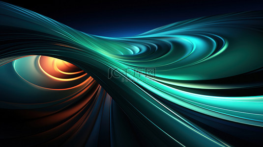 商务科技背景蓝色背景图片_绿色螺旋的抽象蓝色背景6