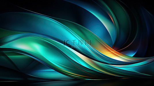 绿色螺旋的抽象蓝色背景1