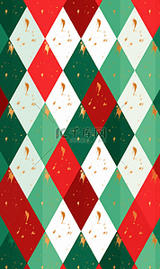 绿金白背景图片_圣诞节布满金粉菱形方格扁平背景