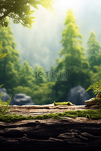 作品展示背景图片_电商自然植物绿色森林森系背景23