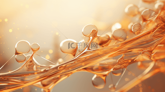 金色精油水分子水润保湿分子背景