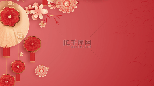 红色传统春节灯笼装饰简约背景27