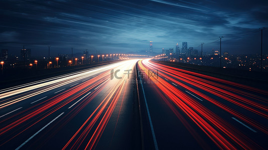 高速公路背景图片_夜间高速公路汽车线绘20
