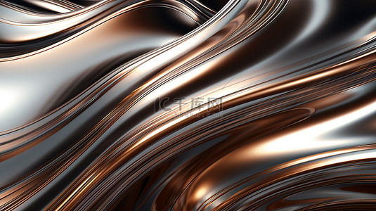 金属背景图片_光滑的金属波浪图案6