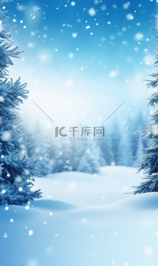 雪背景图片_蓝色梦幻雪花圣诞节背景