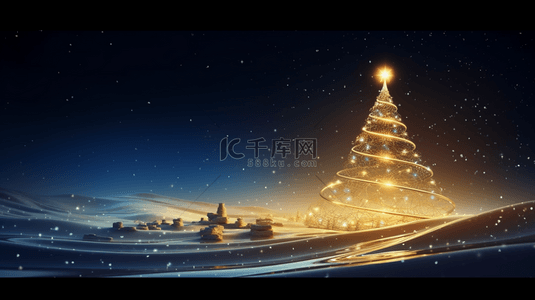 金色背景图片_
圣诞节夜晚夜空里的金色圣诞树