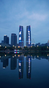 实拍成都夜景竖屏竖版城市风景