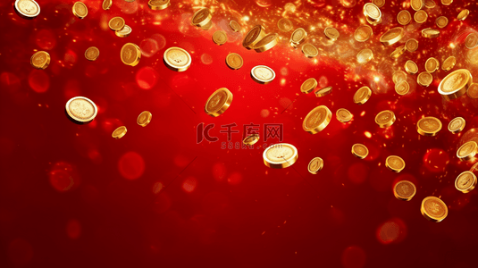 红色喜庆新年通用金币背景