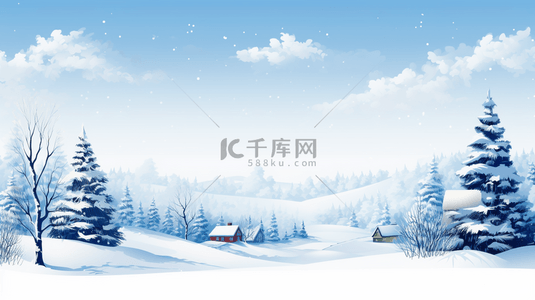 大山房子背景图片_雪山森林小乡村背景17