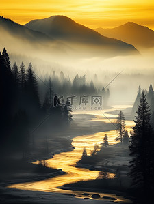 秋背景图片_美丽的冬季树木湖泊背景11