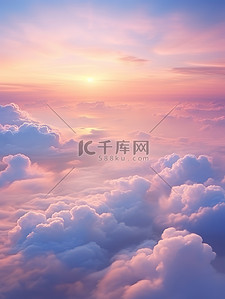 阳光背景图片_美丽的日落天空云朵12