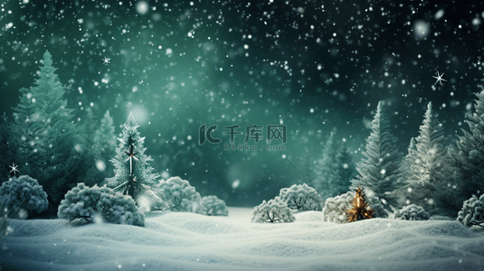 下雪动图背景图片_冬季圣诞节松树风景背景9
