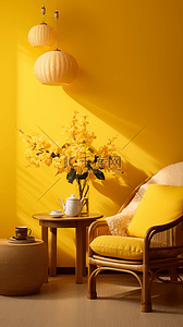 家具促销背景图片_明黄色时尚家居时尚家装背景