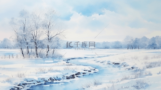 风景背景图片_唯美冬季风景大雪风景场景背景