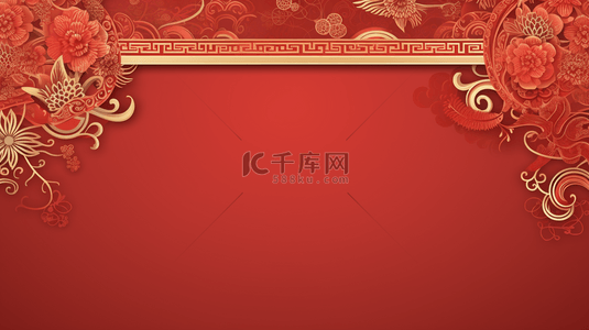 古典红色花朵背景图片_红色中国风古典春节背景7