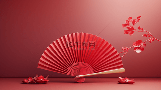 中国风古典扇形几何创意背景22