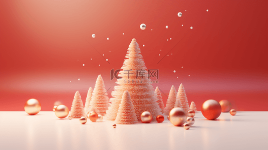 圣诞节装饰圣诞树背景图片_C4D圣诞树圣诞节装饰背景1