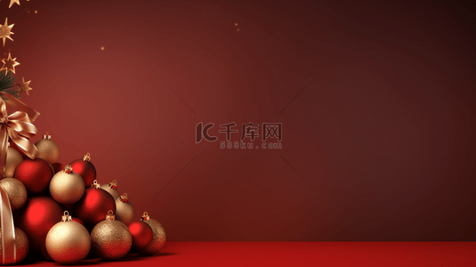 彩色圣诞球装饰简约圣诞节背景6