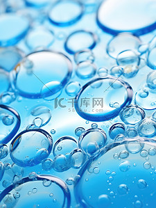 医美护肤品精油蓝色气泡结构分子