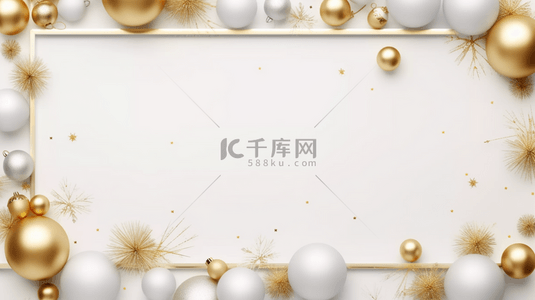 圣诞背景图片_金银白色圣诞节装饰边框