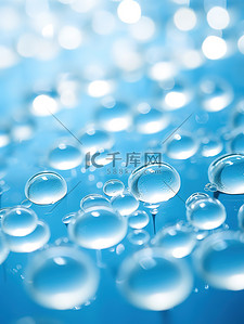 医美护肤品精油蓝色气泡结构分子