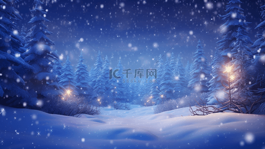 蓝紫色雪地梦幻唯美背景4