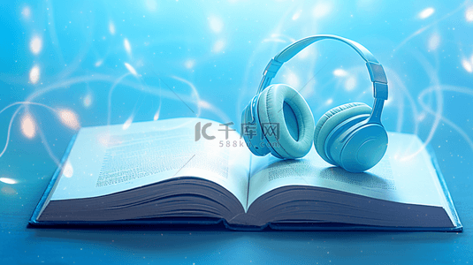 防噪耳机背景图片_电商图书音像书和耳机背景