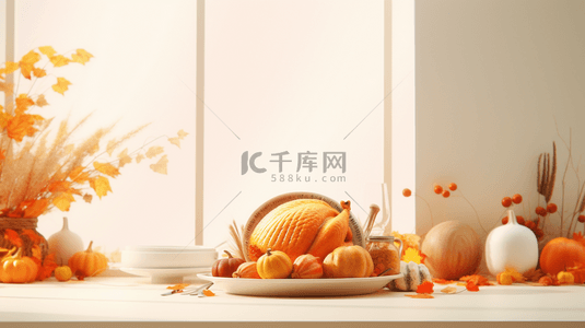 南瓜创意美食背景图片_丰盛美食创意背景9