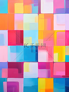 彩色油画质感背景图片_油画质感彩色正方形9