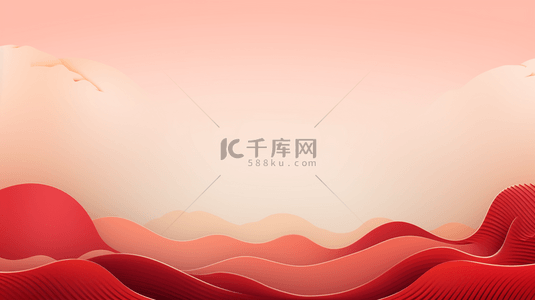 创意红色大气背景图片_红色起伏曲线简约背景1