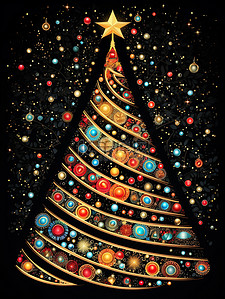 圣诞背景背景图片_美妙的圣诞树与圣诞灯18
