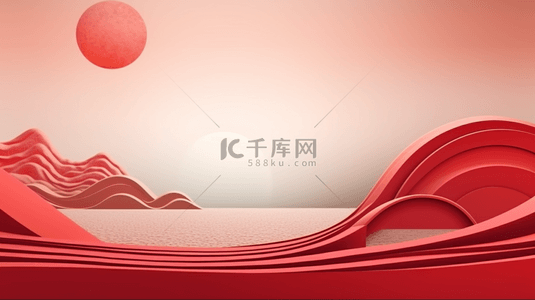 祥云背景图片_红色中国风喜庆创意背景13