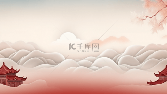 祥云背景图片_红色中国风喜庆创意背景2