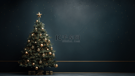 黑色系圣诞树商务创意背景26