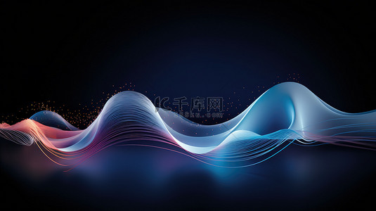 科技背景图片_未来彩色波浪线条科技背景15