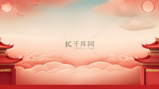 红色中国风喜庆创意背景23