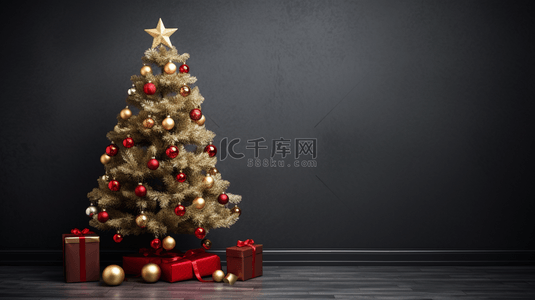 黑色创意大气背景图片_黑色系圣诞树商务创意背景29