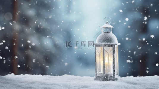冬季背景图片_冬季雪地里的路灯背景10