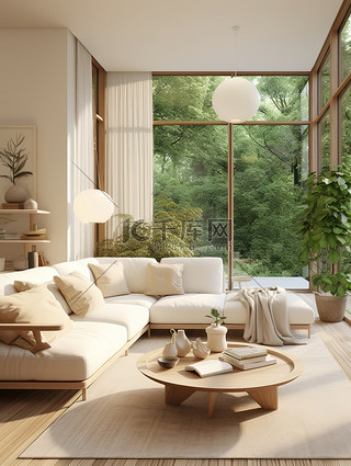 家具背景图片_现代客厅设计白色家具17