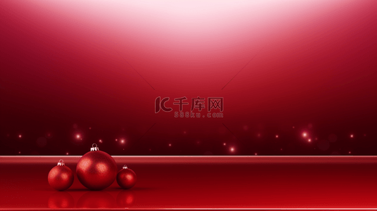红色圣诞球简约创意背景1