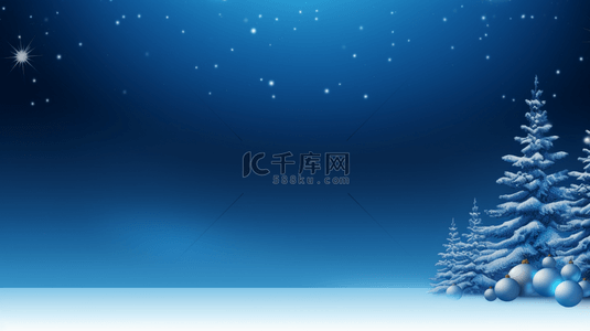 圣诞背景背景图片_蓝色简约圣诞球背景4