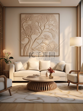 家具背景图片_现代客厅设计白色家具6