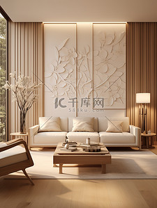 室内装饰设计背景图片_现代客厅设计白色家具14