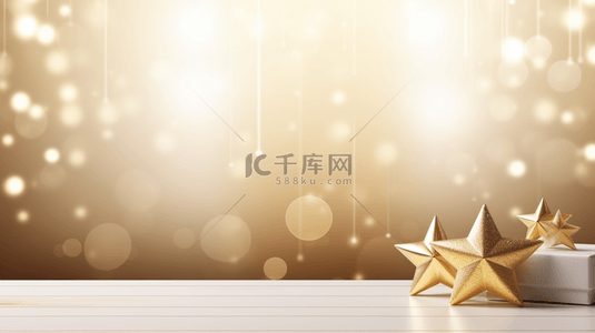 圣诞节金色五角星装饰背景6