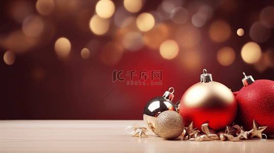 圣诞节背景背景图片_灯光闪闪的圣诞吊球装饰背景6