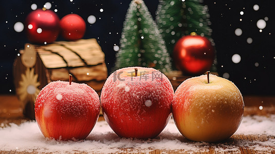 苹果装饰着圣诞树2
