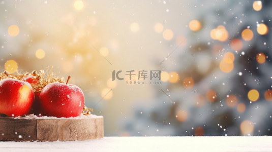 苹果水果背景图片_苹果平安夜圣诞节背景15
