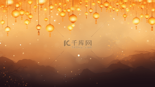 黄色元宵节灯笼创意背景13