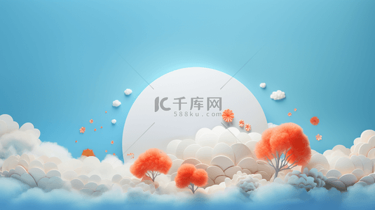 花背景图片_中国风白云泡泡创意背景21