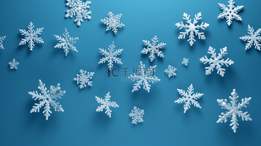 蓝色冬天圣诞节圣诞雪花底纹背景